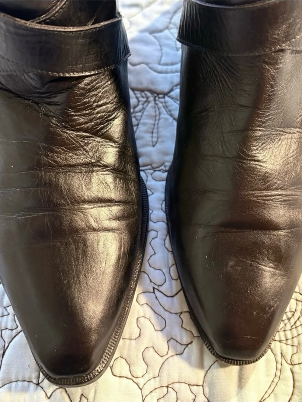 💥Yves Saint Laurent YSL Paris Tom Ford Era Leather Ankle Strap Boots Sz 9🧡